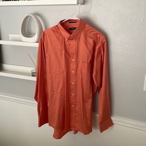 Izod Peach/orange button up Dress Shirt